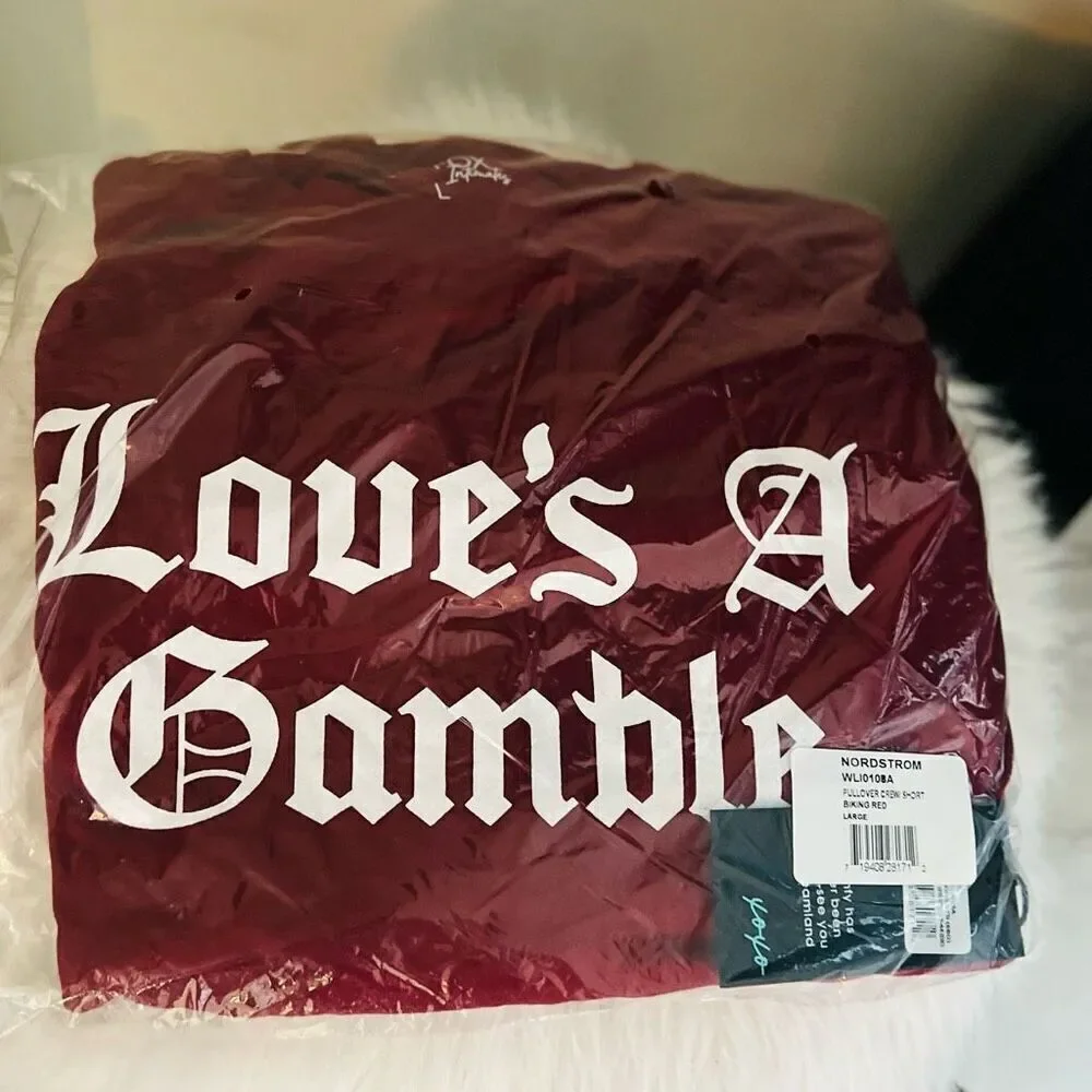WILDFOX Love's a Gamble‎ Shorty Pajamas Set, 2 Piece, Red Hearts, XL, NWT
